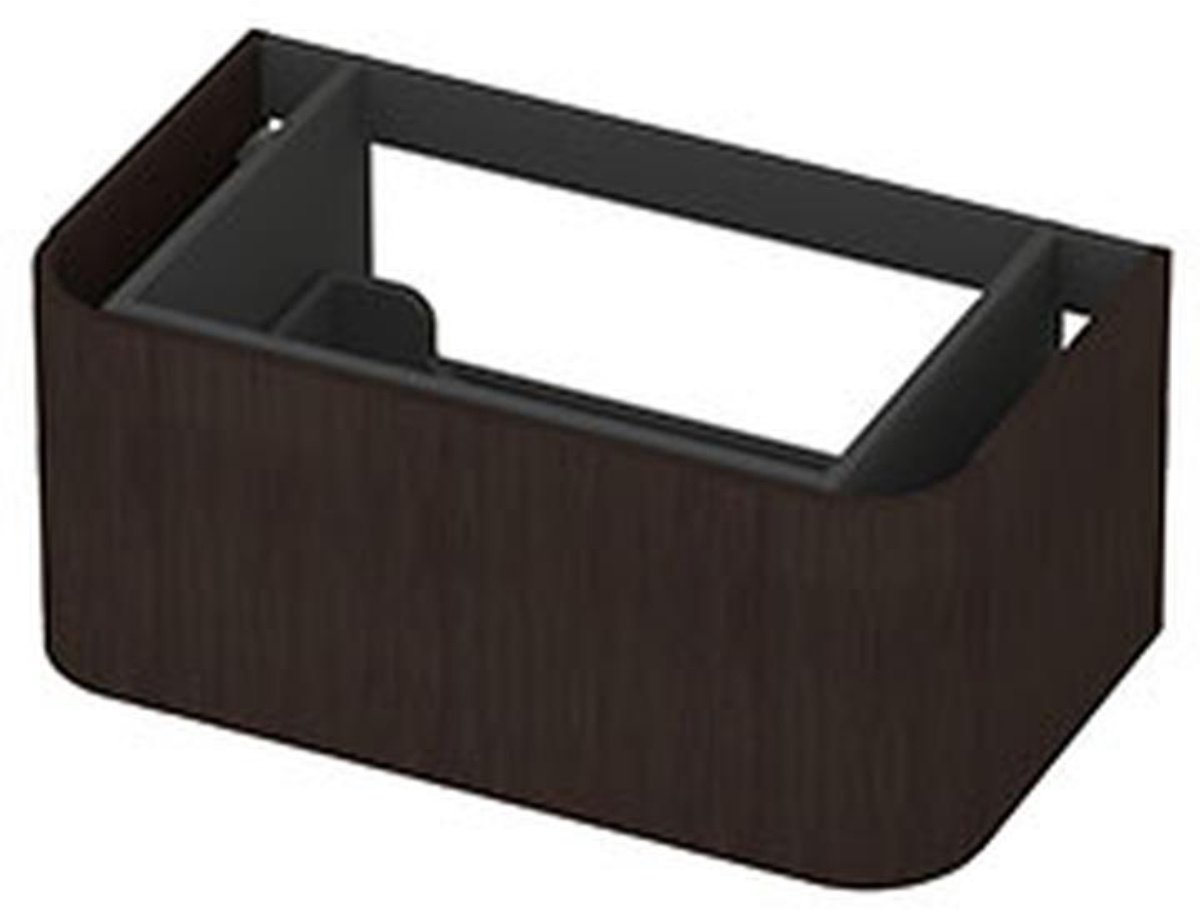 INK - Afgeronde Onderkast Fineer 1 Lade Softclose Tbv Grepen - 800x450x350 Mm - Dark Veneer