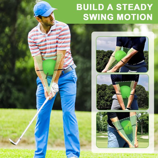 Golfswing Trainingshulp - Golftrainingsbal - Juiste Vliegmechanisme Trainen - Unieke Uitlijningsstaafkop - 37 x 16.5 x 19 cm - Groen — afbeelding 4