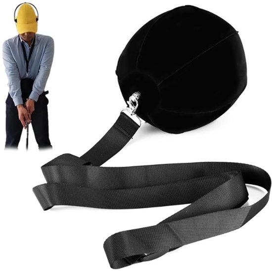 Allecto - Golfswing-trainingshulp - Smartbal - Verstelbaar en opblaasbaar - Zwart - Houdingscorrectie - Ideaal voor golfers van elke grootte van Allecto — afbeelding 5