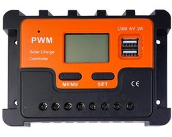 Dailygoody - Zonne-laadregelaar - Zonnepaneel - Efficiënt energiebeheersysteem - 12 V en 24 V - Dubbele USB-uitgang - Geschikt voor zonnepanelen en ac