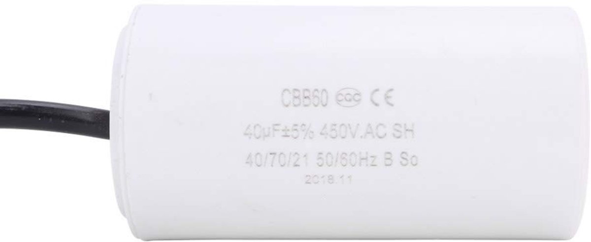 Dailygoody - Cbb60 Condensator - Milieuvriendelijk - Klein Formaat - 450V - 40uF - Voor Huishoudelijke Apparaten - 13x7x7 cm