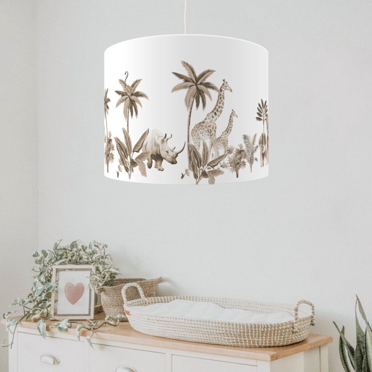 Hanglamp jungle vintage taupe - babykamer - kinderkamer - lamp dieren - Kinderkameraccessoires - Babykameraccessoires - natural