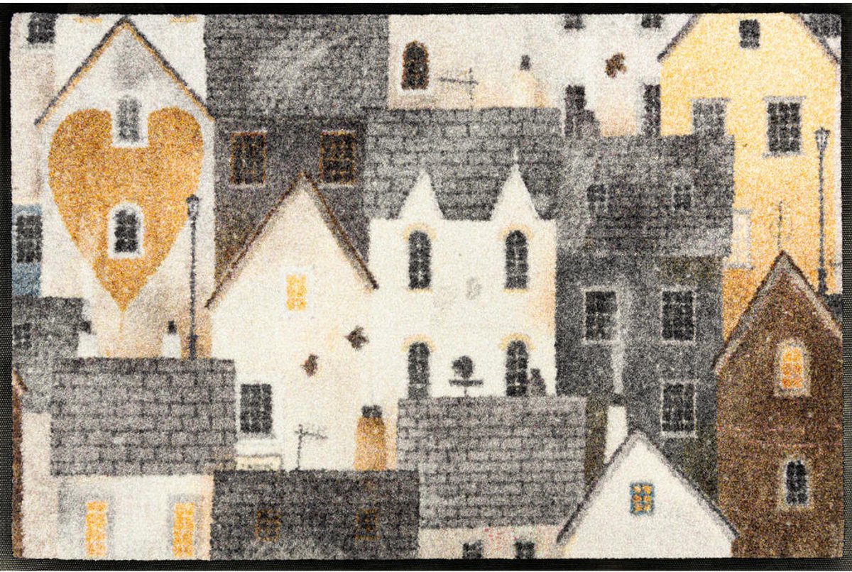 Kleen-Tex Wash+Dry Wasbare Deurmat - Urban Blocks - 50x75cm meerkleurig