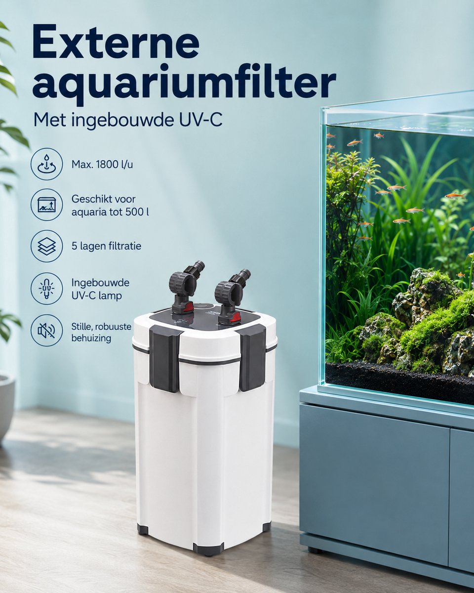 SOBO AQ-909F-UV - Kanisterfilter 1800 L/h met UV-C thumbnail 4
