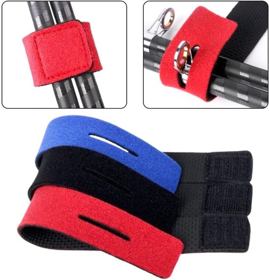 15 Stuks Verstelbare Vissersbanden, Elastische Vissersaccessoires en Kabelbinders voor Viss rods en Hengelsport — afbeelding 4