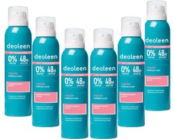 Deoleen Anti-transpirant - Aerosol Regular - Voorkomt overmatige transpiratie en transpiratiegeur - 48 uur effectief - 0% parfum - Dermatologisch getest - Deodorant -Voordeelverpakking 6x 150 ml