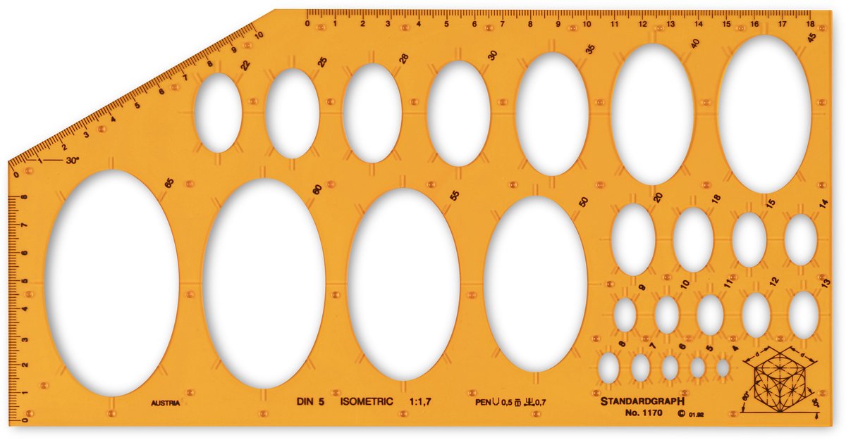 Sjabloon Standardgraph ellips isometric 4-65mm - SG-1170