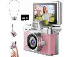 Camera – Digitale camera – Mini-camera – 1080P – 32GB – Zakformaat – Geschikt voor kinderen & volwassenen, verzamelobject & cadeau voor op reis – Roze