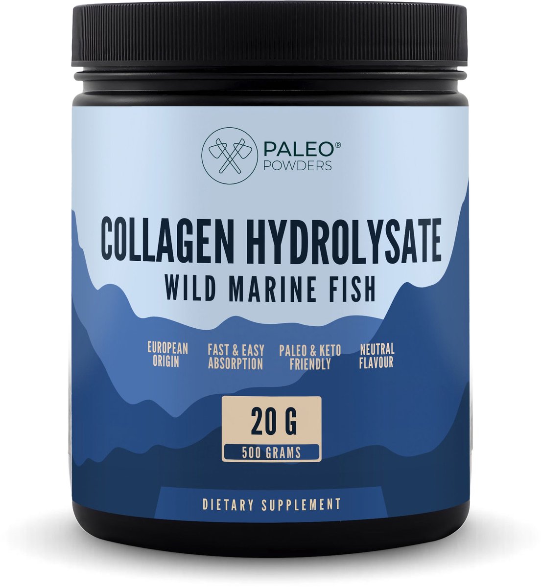 Paleo Powders – Collageen Hydrolysaat – Wild Gevangen Vis – Type I – 500 gram