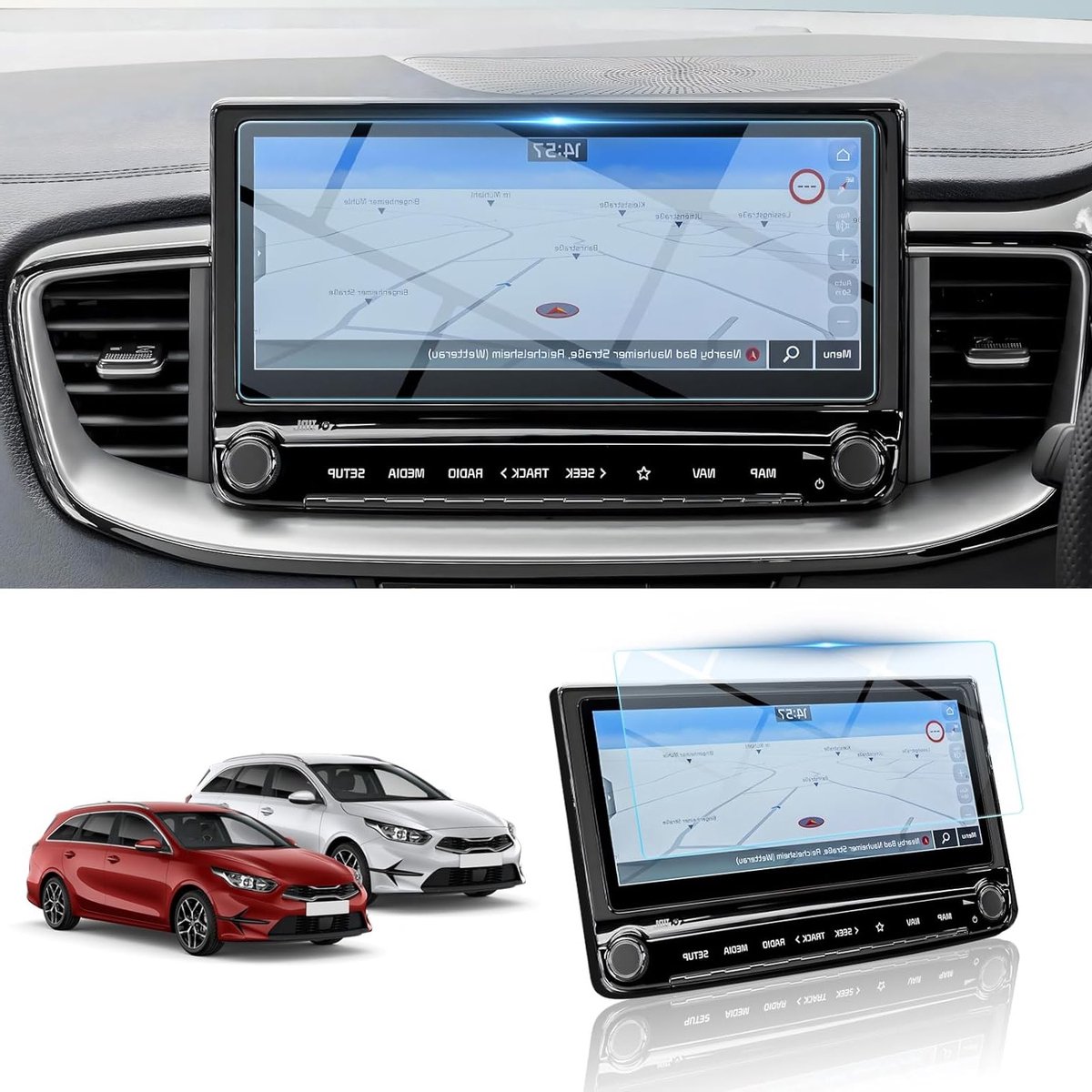 Compatibele Navigatiebeschermfolie voor Kia Ceed SW, Proceed GT en XCeed 2022-2025, 9H Gehard Glas, 10,25 Inch GPS-Display Accessoires