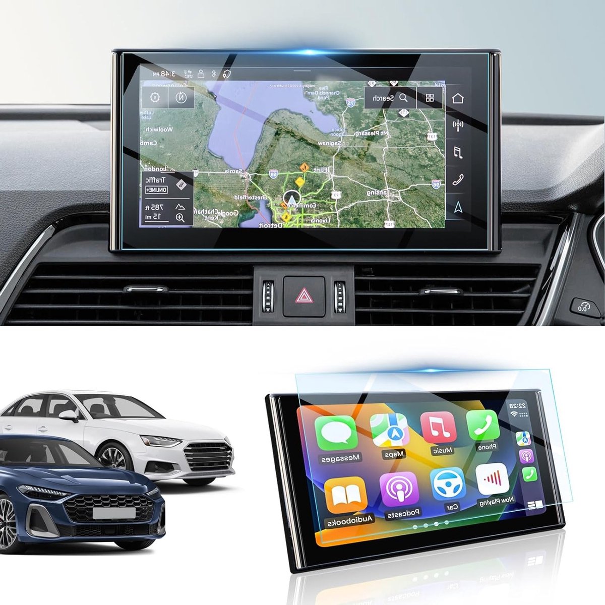 Navigatiescherm Beschermfolie voor Audi A4 B9 B9.5 / A5 / Q5 FY Sportback 2021-2025, MIB3 10.1 Inch, Krasbestendig, Tempered Glass 9H, Auto Accessoires