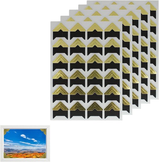 Zelfklevende Foto Hoekstickers - 120 Stuks Papieren Stickers voor DIY Fotoalbums, Scrapbooks en Journals in Goud