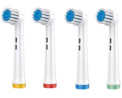 4 stuks Opzetstuk tandenborstel -Vervangende tandenborstelkoppen compatibel , elektrische tandenborstelkoppen borstelkoppen geschikt voor Oral B vervangende koppen navulling Pro 500/1000/1500/3000/3757/5000/7000/7500/8000