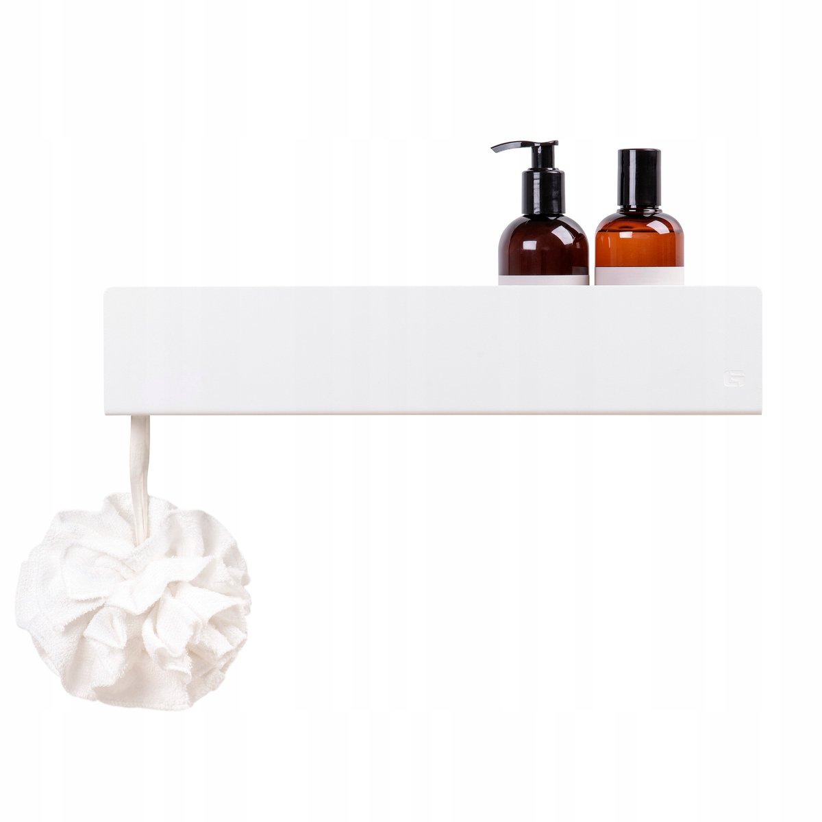 SlowDeco ISLA - Badkamerplank - 40 cm - Wit - Wandmontage - Gepoedercoat metaal