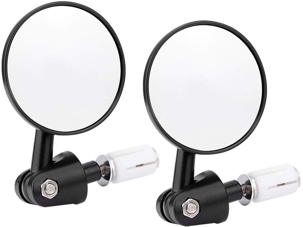 Dailygoody - Motorfietsspiegel - Inklapbare Achteruitkijkspiegel - Breder Gezichtsveld - 22 mm - Reflecterend - Geschikt voor Diverse Motoren - 2 Stuk