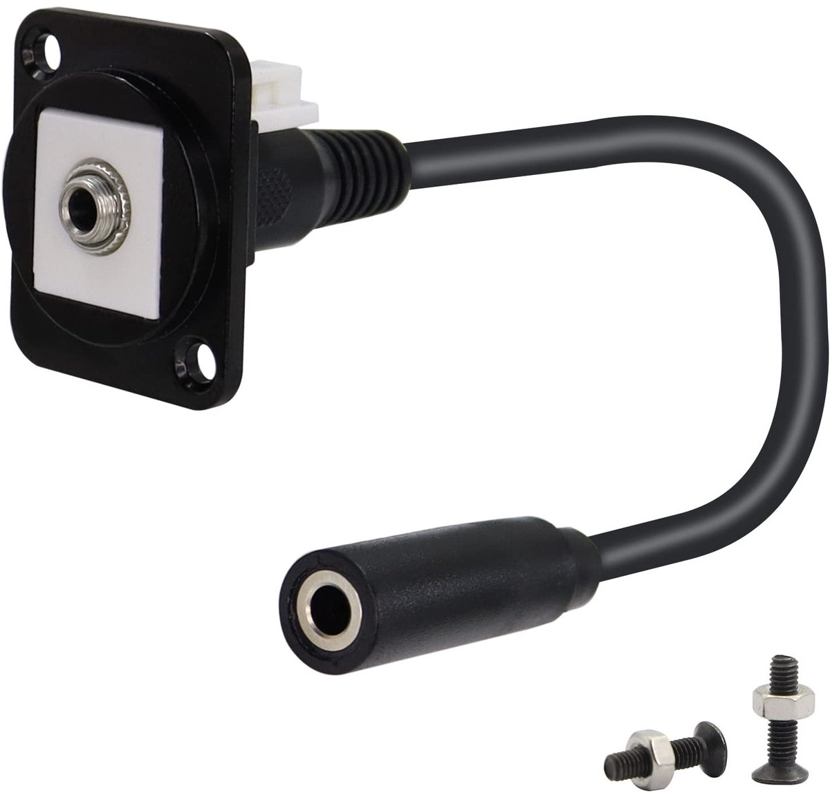 Dailygoody - TRS 1/8 Stereo Panel Connector - 3.5mm Female-Female Coupling Kabel