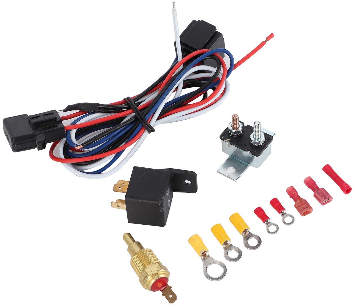 Dailygoody - Radiatorventilatorrelaiskit - Koelblower - Thermostaattemperatuurschakelaar - Auto-montage-accessoires - Geschikt voor 7/8 inch ventilato