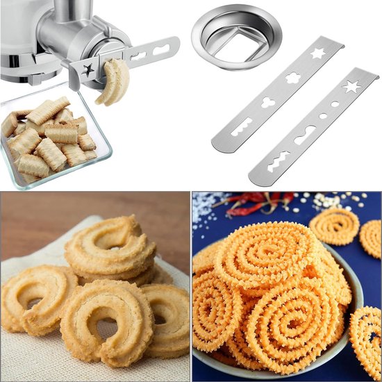 VCSJW 2-delige Spuitmond Set voor Keukenmachine - RVS Pastry Accessoires met 8 Mallen van Merkloos — afbeelding 2