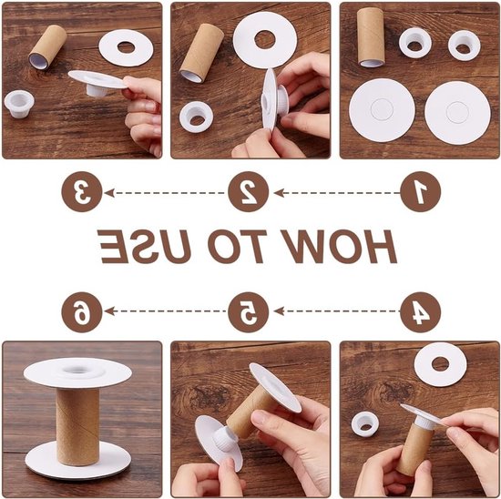 16 Sets Lege Papieren Draadspoelen voor Weven, Afneembare Draadhouder voor Borduurwerk en DIY Creatieve Projecten, 50mm/1.97 — afbeelding 2