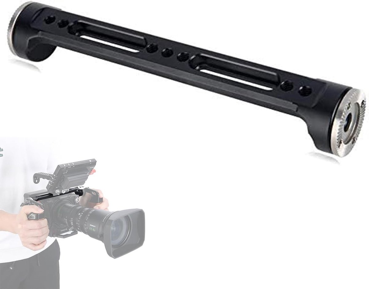 NATO Rail met Dual Rosette Mount Adapter voor Handgrepen en Camera Schouderrig voor Professionele Filmopnames