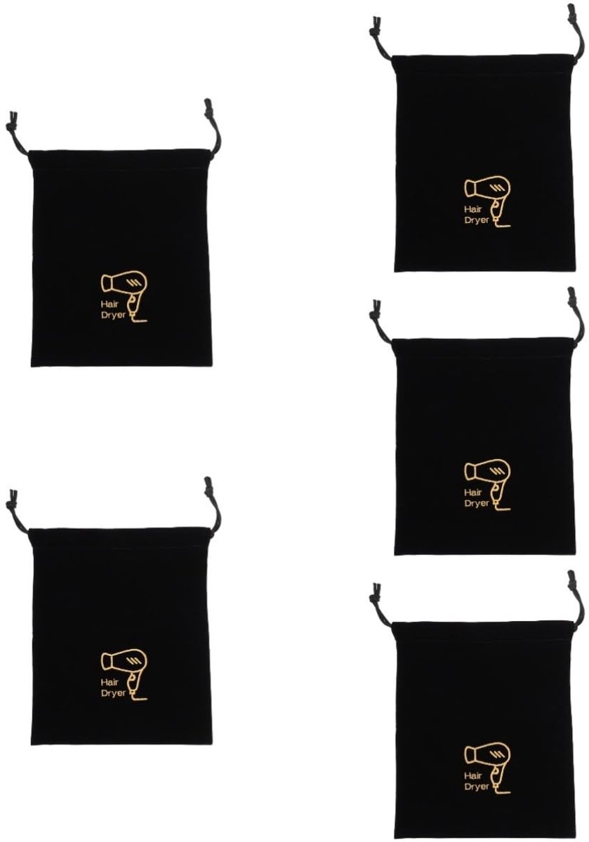 Dailygoody - Krullend Haardroger Opbergtas - Reisorganizer - Draagbare Zakken - Zwart - Herbruikbare Opbergtas - Geschikt voor Thuis en Hotel - 30x26x