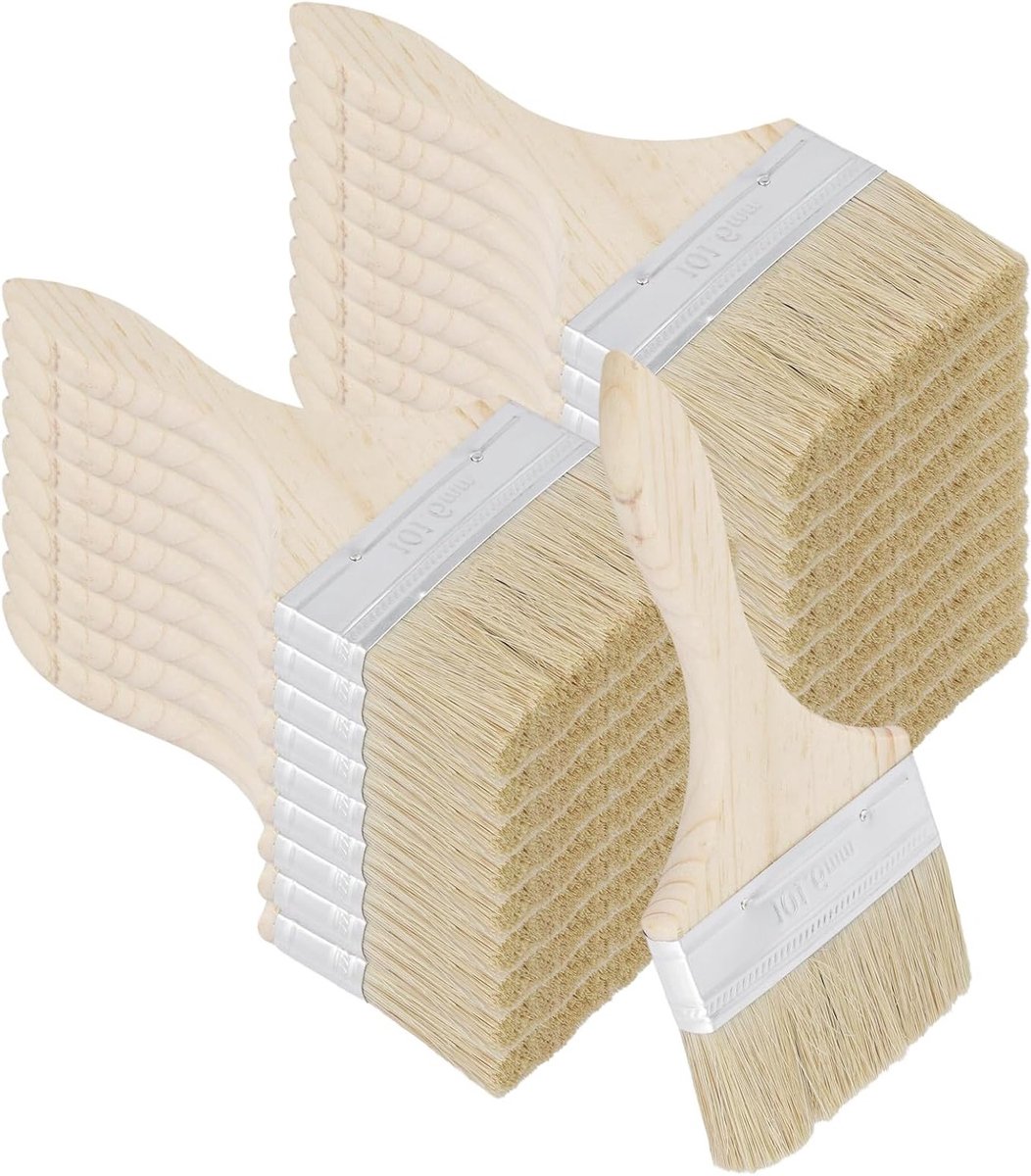 20 Stuks Houten Verfkwasten, 10 x 21.5 cm, Voor Beits, Vernis en DIY Klussen Thuis