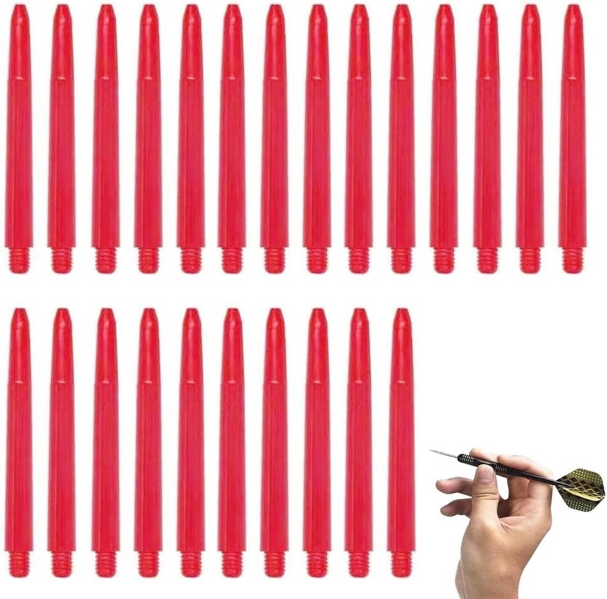 Dartpijlen set van 100 stuks, nylon en kunststof, 2BA punten voor zacht staal, ideaal voor dartspellen en recreatief gebruik