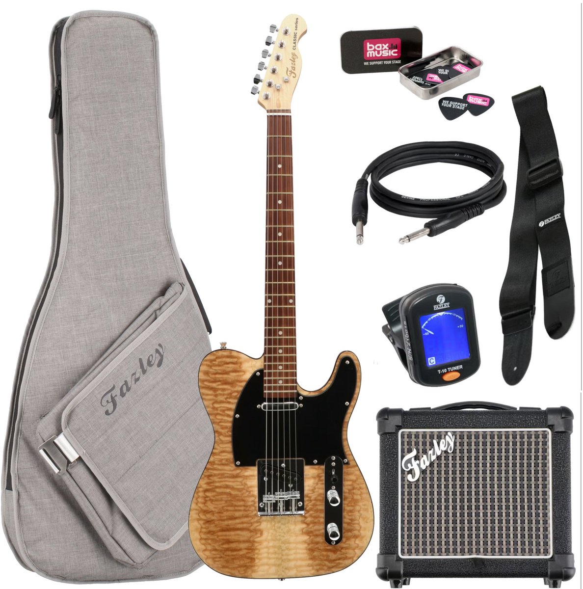 Elektrische gitaar starterset Fazley Classic Series FTL218 Ash Burl