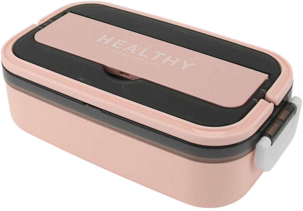Dailygoods - Lekvrije Lunchbox - Roestvrijstalen Container - Magnetronbestendig - Lichtroze - Duurzaam - Ideaal voor School en Kantoor - 700 Ml