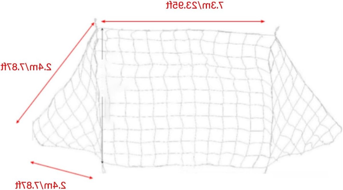 Voetbaldoel Net voor Training en Wedstrijden - Multisize Voetbalnet 24x8FT voor Doelgerichtheid en Precisie