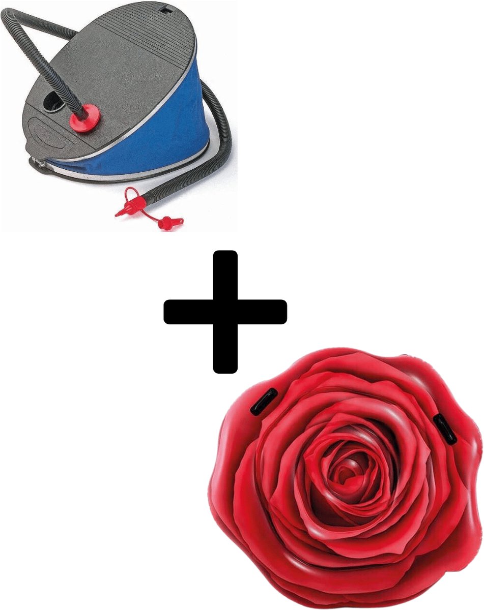 Intex - Luchtbed Relaxset - Met Voetpomp - Rode Roos
