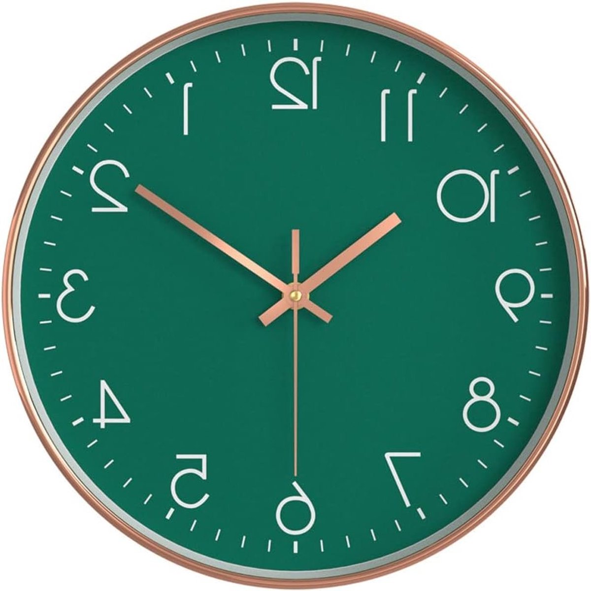 Stijlvolle Kinder Wandklok zonder Tikkende Geluiden, 30cm Quartz Klok voor Kantoor, Klaslokaal en Slaapkamer in Groen, Ideaal voor Kinderen en Decoratie