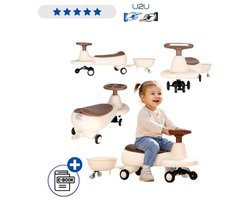 Swing Fix S5 Gravity Ride On Met Trailer En LED Wielen – Loopauto Met Muziek Licht En 360° Stuur Kinder Voertuig Met Verlichte Wielen Ergonomische Zitting En Aanhanger Voor Kinderen Met Ebook