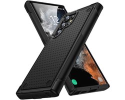 Telefoonhoesje Geschikt voor Samsung Galaxy S22 Ultra, valbestendig, duurzaam, schokbestendig, unisex, zwart + zwart.