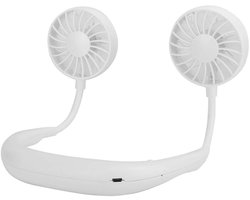 Allecto - Draagbare nekventilator - Handsfree ventilator - Lange batterijduur - Wit - Persoonlijke ventilator - Ideaal voor thuis en onderweg