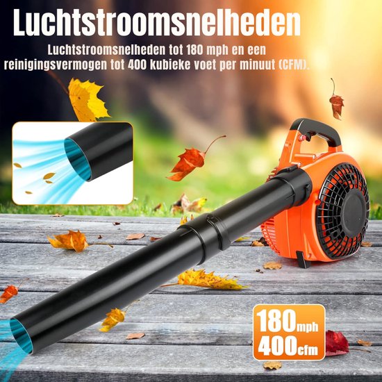 Aura® Bladblazer Benzine - Bladblazer - Bladblazers Met Accu - Bladblazers - Bladblazer Benzine - Zwart/Oranje - 38cm x 36cm x 25cm; 4.39 kg van Aura® — afbeelding 4