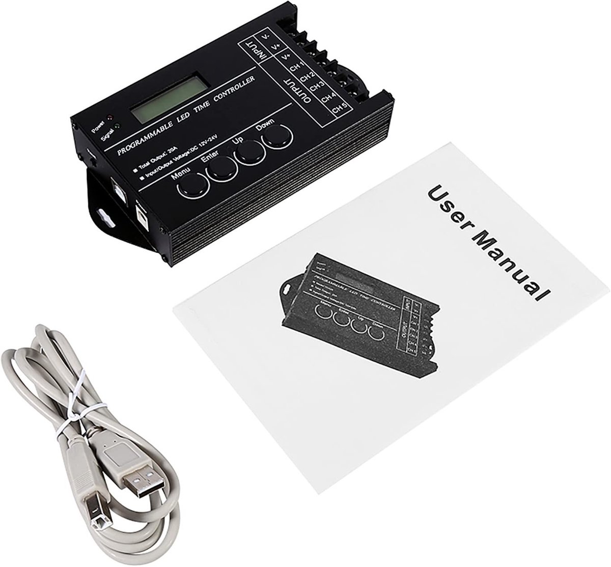 Dailygoody - programmeerbare tijd LED-controller - multifunctionele dimmercontroller - zwart - LED verlichting - eenvoudig instelbaar - gesch...