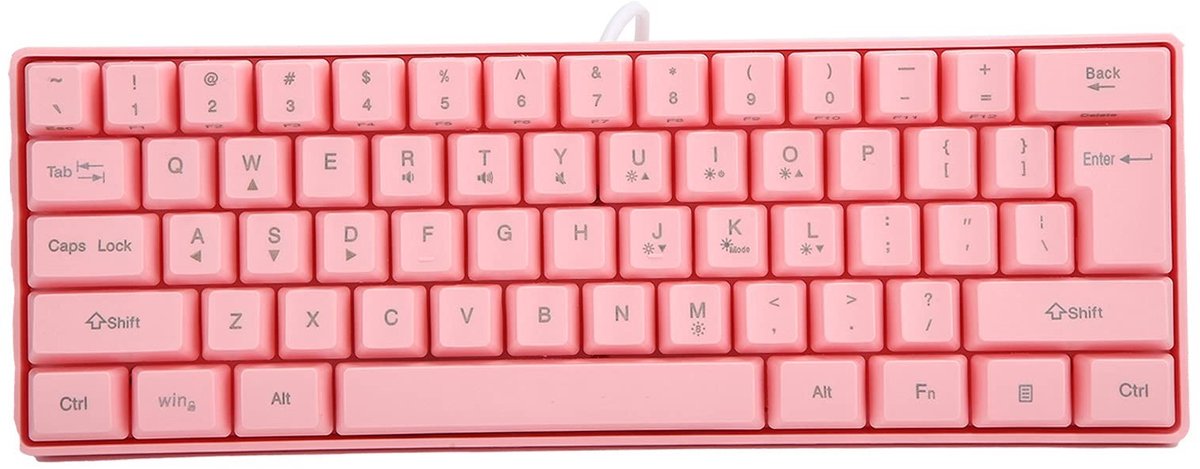 Dailygoody - Gaming Toetsenbord - RGB-achtergrondverlichting - Roze - Mechanisch toetsenbord - Geschikt voor laptop en desktop - 61 toetsen