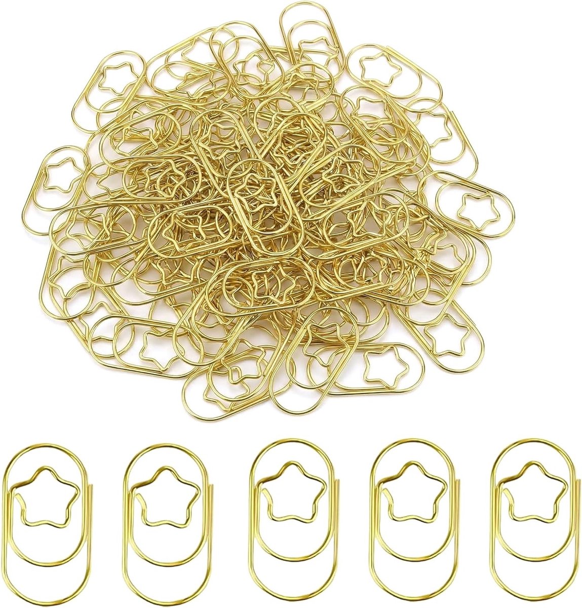 250 Stuks Ovale Gouden Paperclips - Kleine Metalen Klemmen voor Kantoor en Klaslokaal, Perfect voor Organisatie en Documentbeheer