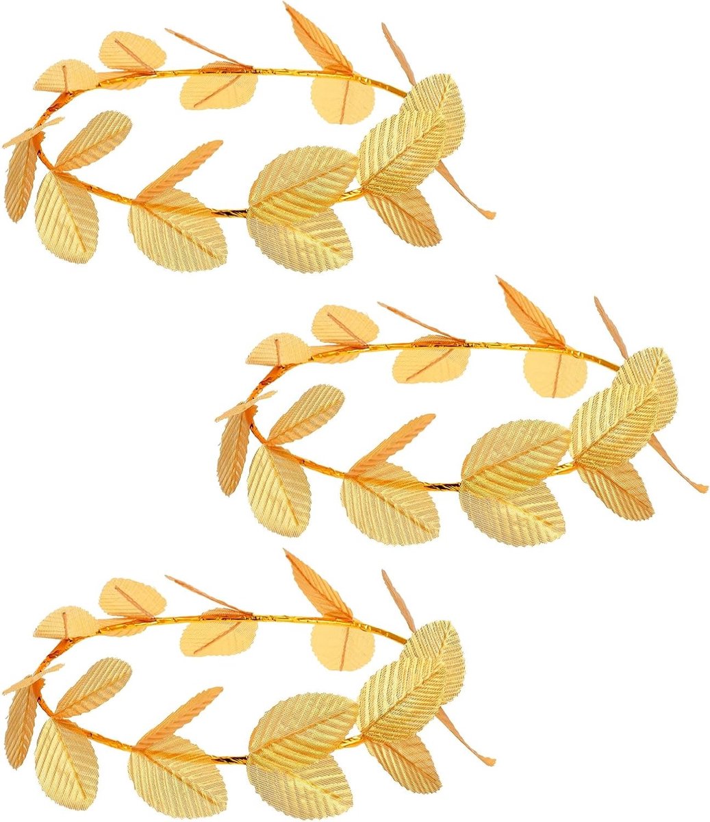Gouden Hoofdband Set met Griekse Godin Accessoires, Laurierkrans en Blad Hoofdtooi voor Kostuum en Halloween Feestdecoratie