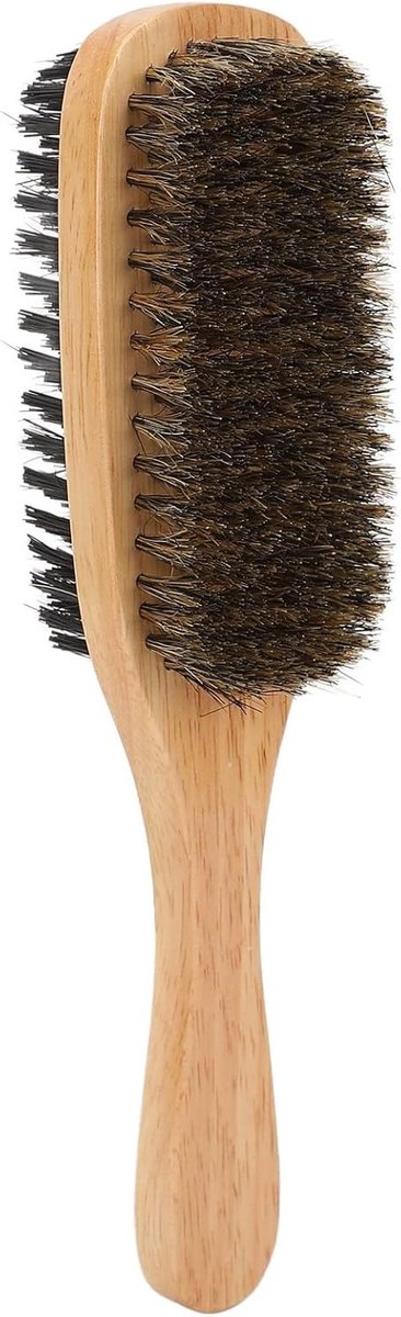 Haarborstels voor Harde en Zachte Haren, Baardstyling Borstels voor Mannen, Dubbelzijdige Harenborstels met Natuurlijke Houten Handgreep en Scheerkam voor Thuisgebruik