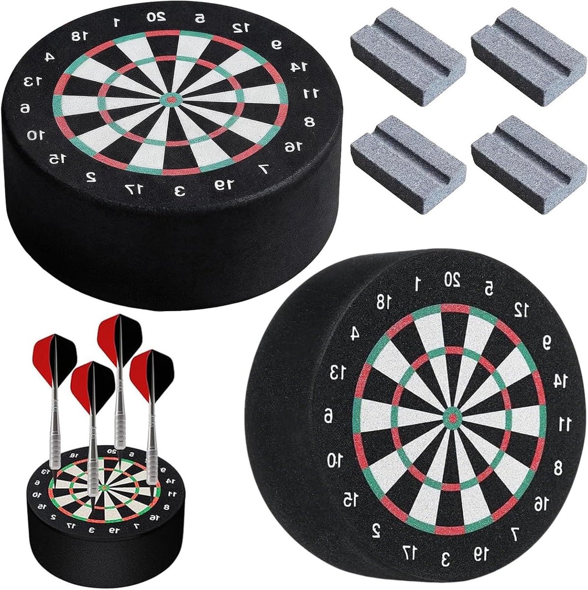 Set van 2 Dart Holders 10 x 4 cm met 4 Slijpstenen voor Darts en Mini Dartbord voor Stalen en Zachte Punten