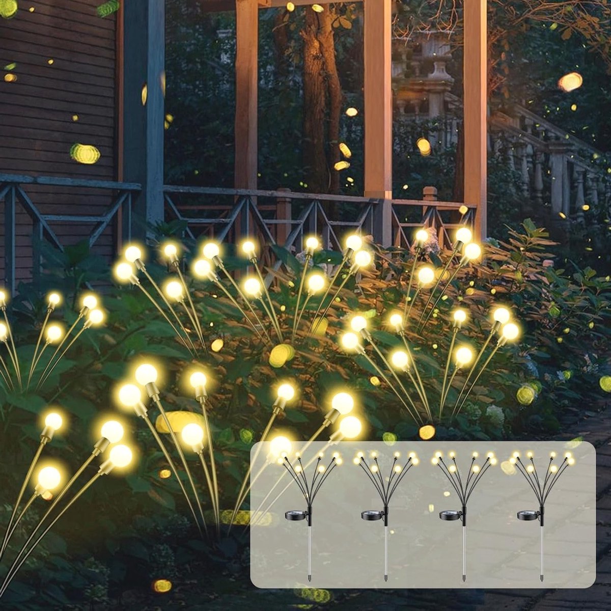 4-Pack Buiten Solar Tuinverlichting met 32 LED - Waterdicht IP65 voor Tuin, Oprit en Landschap, Perfect voor Decoratie en Cadeaus