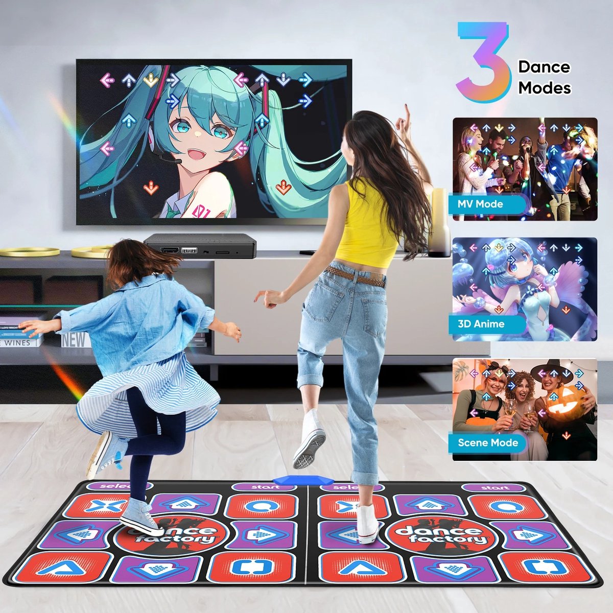 Lilac & Lily Dansmat - Dubbel - Multiplayer - Anti-slip - Dansspel - Dansgame - Fitness - Gezinsspel - Draadloze controller - Sport