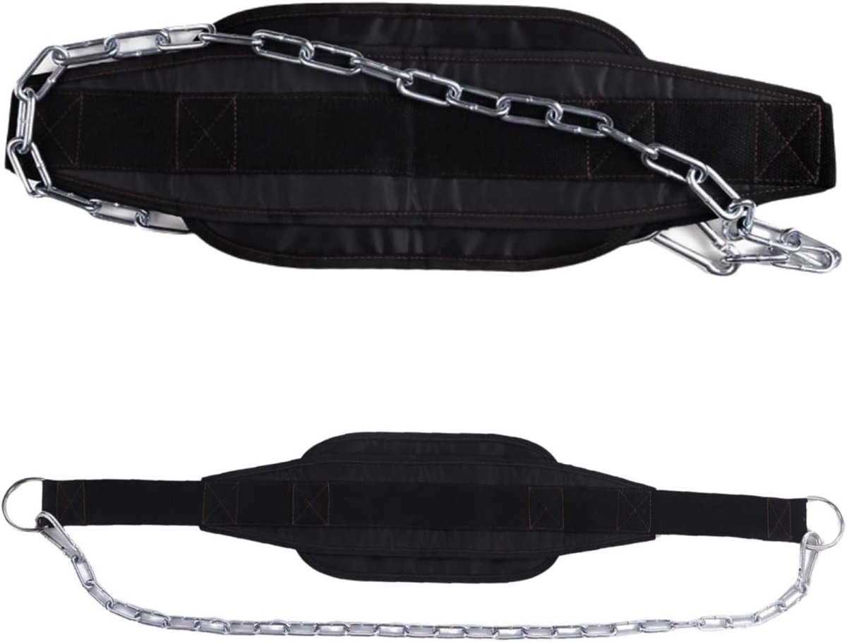Dip Belt met Heupbescherming en Ketting voor Krachttraining, Pull-Ups en Gewichtheffen - 87 cm x 17 cm, Ideaal voor Fitness en Spieropbouw