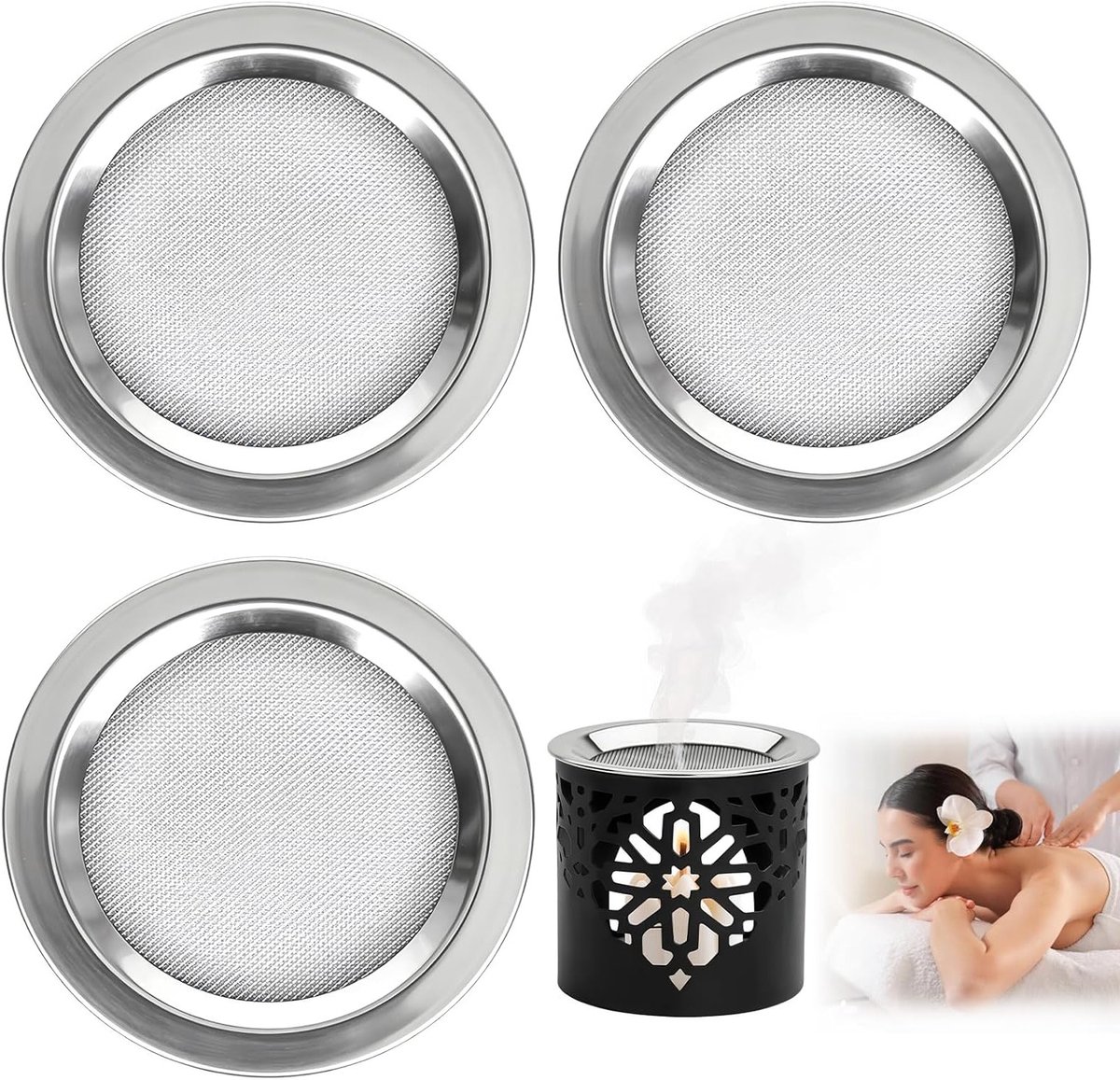 Vervangingszeef Ø 10 cm voor wierookbranders - RVS metalen zeef voor rookovens, accessoires voor geur lampen en wierookstoven