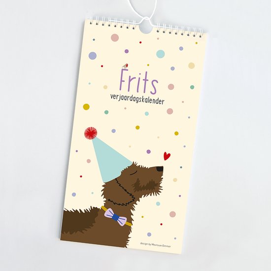 Verjaardagskalender Teckel Frits - Kalender - Verjaardag - Maandkalender - 12 Illustraties - Ophangbaar