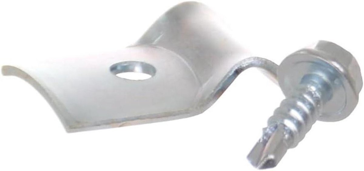 Bevestigingsset Dubbele Staafmat - Hekwerk Klemmen - Hekwerk Bevestigen - Zelf Tappende Schroef - 15 Stuks - Zilver