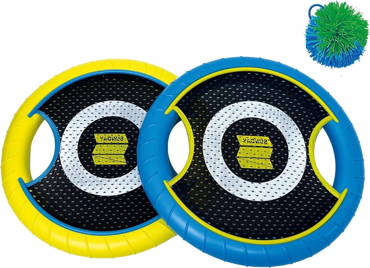 Strandracket Set - Schijf Rackets - Buiten Spelen - Inclusief Bal Tas - Diameter 30 cm - Multicolor