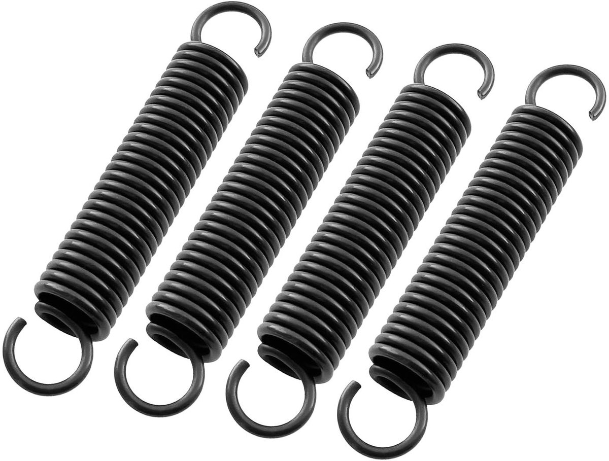 Trekveren Staal - Schroefveren Spanners - Bevestigen en Spannen - Dubbele Haken - 100 mm - Zwart